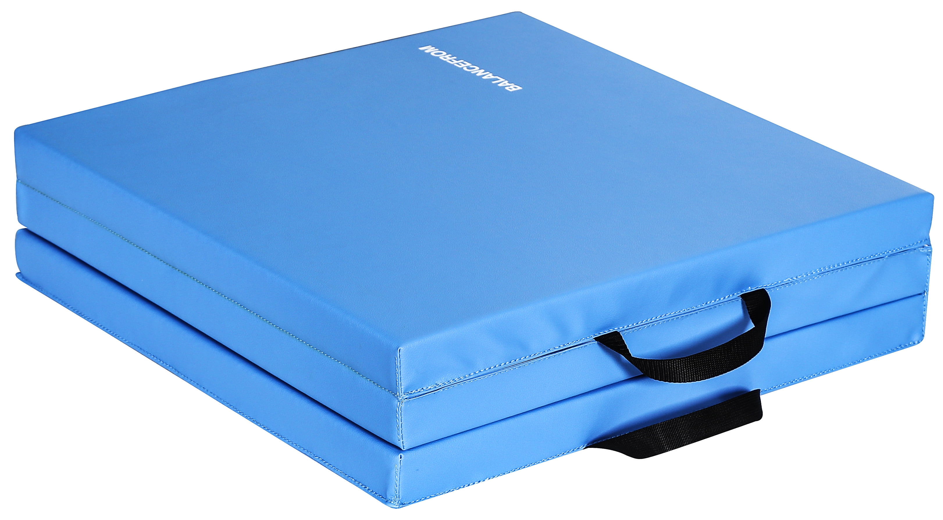 PROSOURCEFIT Tri-Fold Folding Thick Exercise Mat Blue 6 ft. x 2 ft. x 1.5  in. Vinyl and Foam Gymnastics Mat (Covers 12 sq. ft.) ps-1952-tfm-blue -  The Home Depot