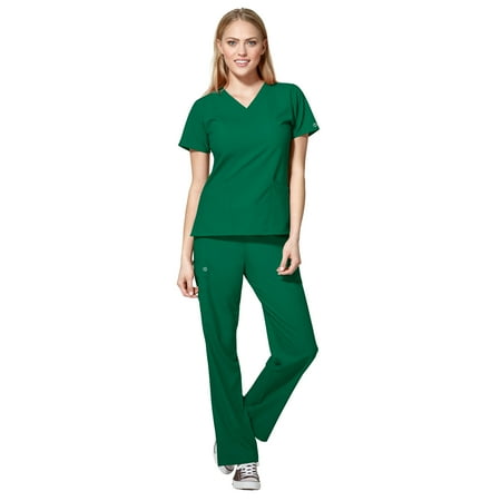 WonderWink W123 Women's Basic V-Neck Top & Drawstring Pant Scrub Set