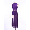 thumbnail image 3 of Haitryli Women Lyrical Dance Dress Modern Contemporary Leotard Purple XL, 3 of 7