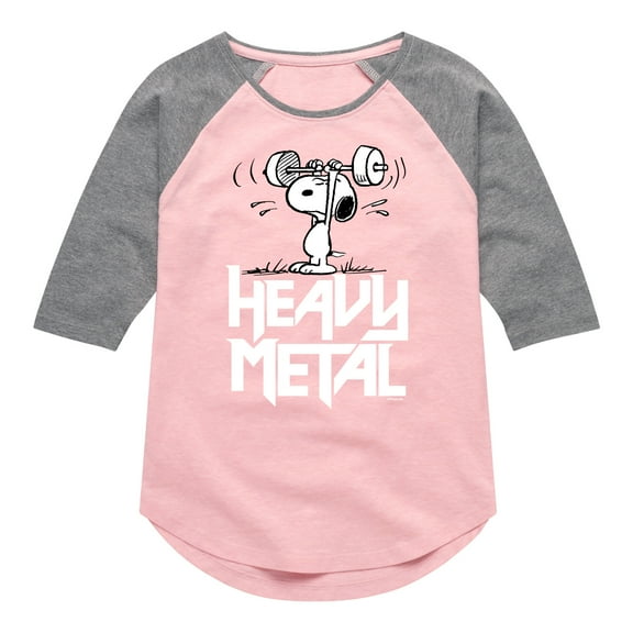 Peanuts - Heavy Metal Snoopy - Toddler And Youth Girls Raglan Graphic T-Shirt