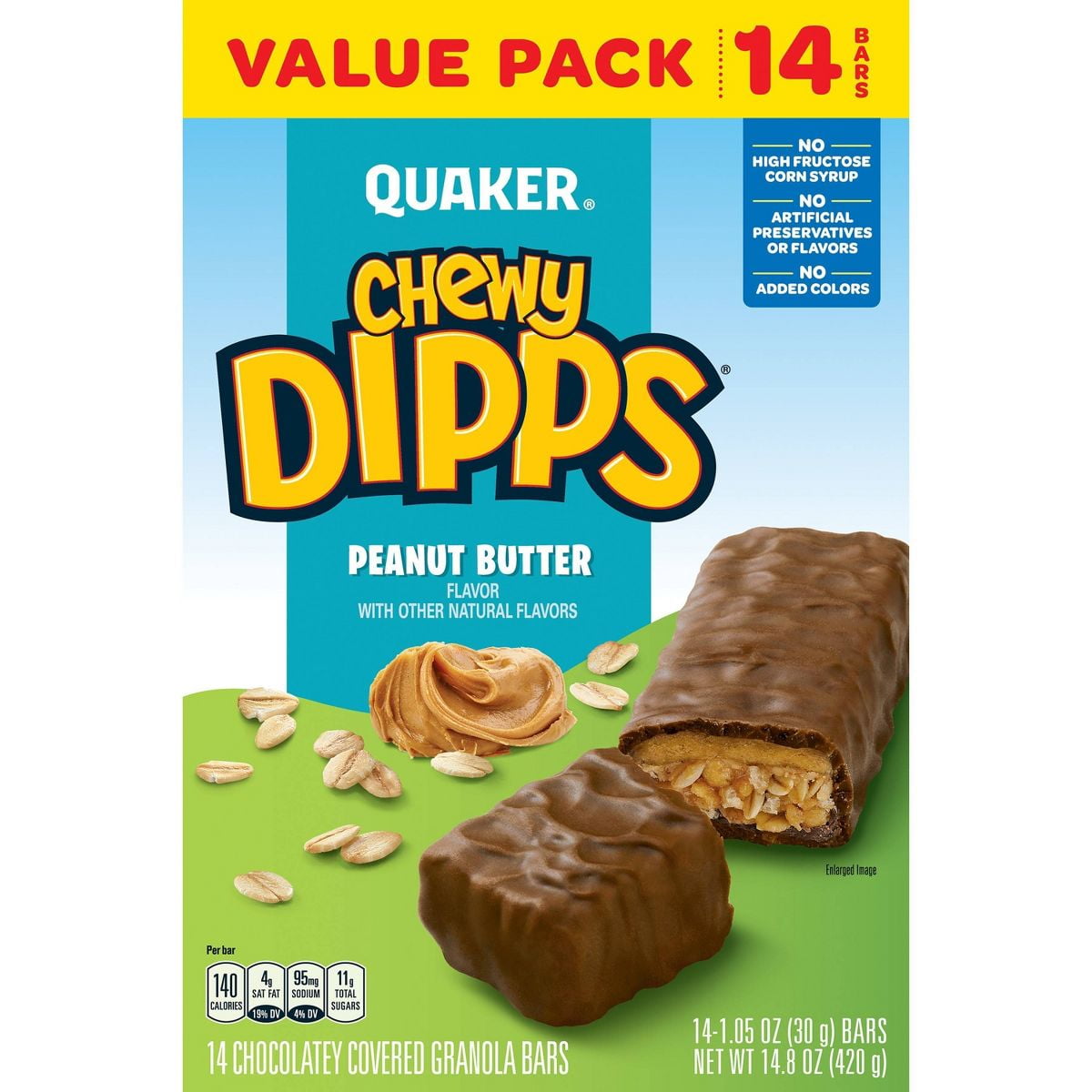Quaker Chewy Dipps Peanut Butter Granola Bars - 14.8oz/14ct - Pack of 2