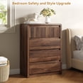 thumbnail image 5 of ASTUVIA 4 Drawers Dresser for Bedroom, 40" Tall Chest of Drawers with Curved Profile Design, Mid Century Fluted Storage Dressers Organizer,Brown, 5 of 9