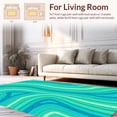 thumbnail image 2 of ODIKA 2'x3' Machine Washable Non-Slip Area Rug, & Emerald Abstract Ripple Design High Traffic Rug with Pad, Blue, 382096, 2 of 8