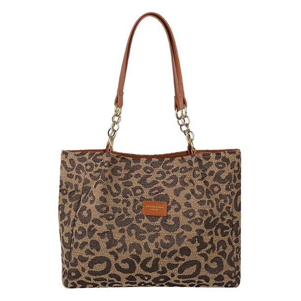 Bolso Hombro Con Leopardo Cadena Textu Versátil para Mujer (marrón) Rojo