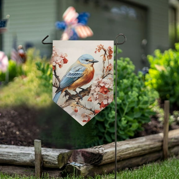 Bird Branches Flowers Garden Flag 18" x 12.5" Double Sided Yard Lawn Outdoor Decor Small Yard Flags