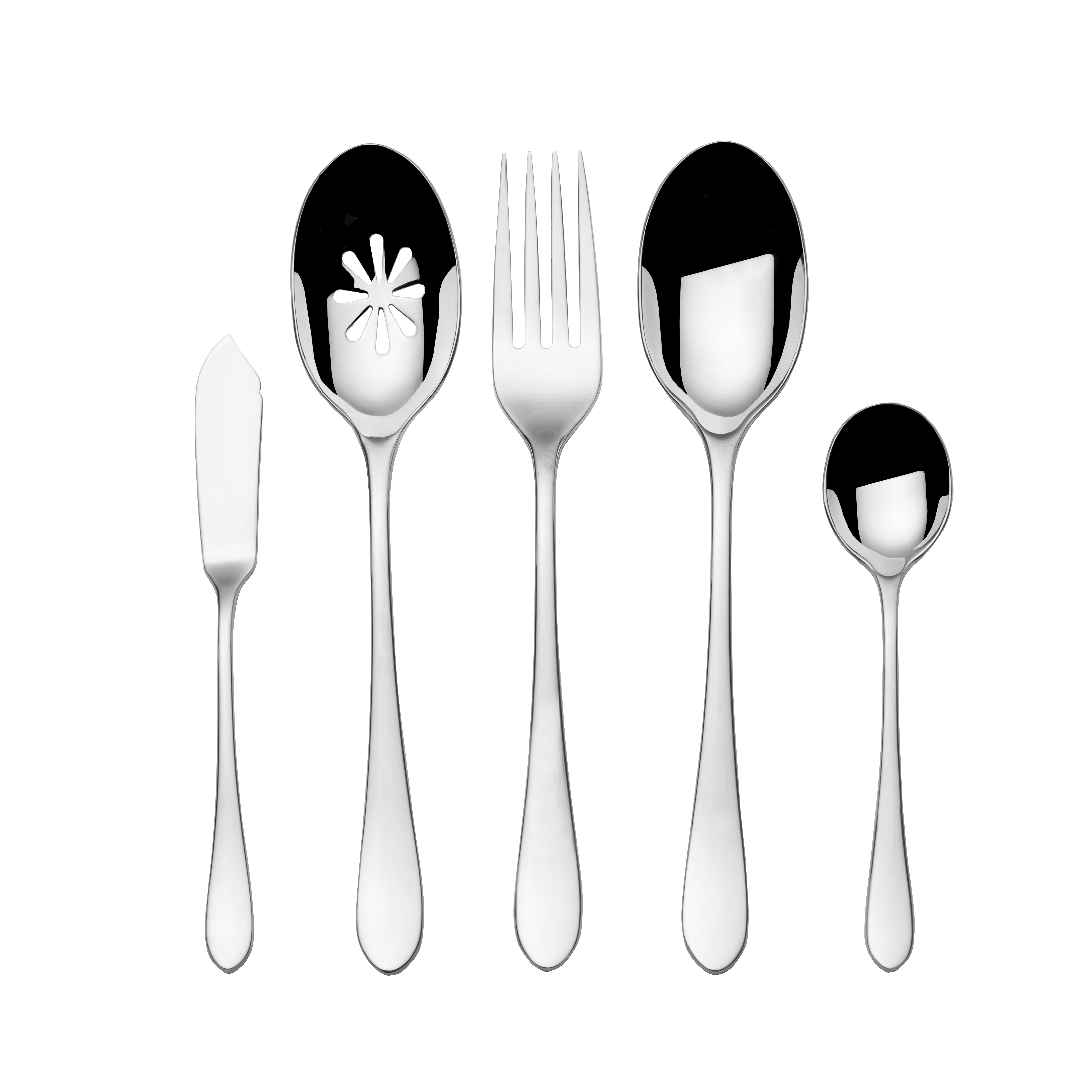 Fitz and Floyd Nevaeh Coupe 18.10 Stainless Steel Forged 45-Pc Flatware Set, Service for 8
