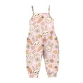thumbnail image 4 of XXWXYD Toddler Girls Easter Overalls Bunny Print Jumpsuit Cute Sleeveless Suspender Pants Playdate Romper Spring Holiday Photoshoot Soft Jumpsuit, 4 of 5