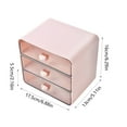 thumbnail image 3 of Plastic Desktop Organizer | 3-Drawer Storage Box for Stationery & Cosmetics | 2 Size Options (10.5x13x16.5cm or 17.5x13x16cm) | White/Pink | Student & Dorm Room Organizer, 3 of 6