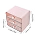 thumbnail image 3 of Organizador de escritorio con cajones | Almacenamiento de plástico para papelería y cosméticos para estudiantes | Dos tamaños: blanco y rosa | Organizador de escritorio compacto multicapa para, 3 of 6