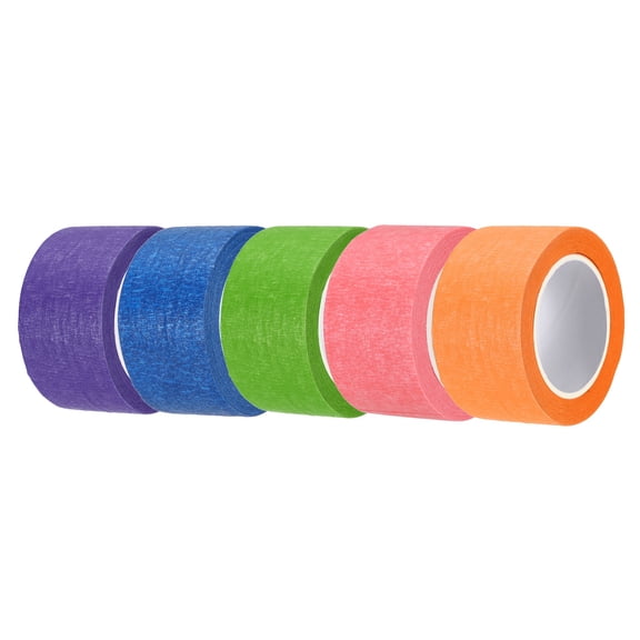 5pcs 1-3/16" x 11 Yard Colored Masking Tape, Dark Blue Green Pink Orange Purple