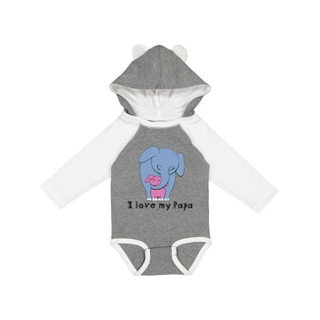 

Inktastic I Love my Papa Elephant Blue Pink Gift Baby Girl Long Sleeve Bodysuit