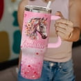 thumbnail image 3 of Personalized Horse Tumbler Custom Name 40oz Vacuum Insulated Travel Cup for Girls, 3 of 6