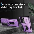 thumbnail image 4 of Heavy Duty Armor Case for Samsung Galaxy S24 Ultra with Slide Camera Cover & Magnetic Ring Stand Purple, 4 of 5