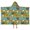 Rooster and Pumpkin, variant on Rooster and Pumpkin Blue Pattern Teens Hooded Bath Towel Wrap for Ages 3 To 12,Quick Dry Lightweight Soft Microfiber Bath Beach Pool,50"x30"