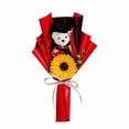 thumbnail image 1 of Graduation season simulation flower Sunflower Bear bouquet Flower Handmade Flower, 1 of 5