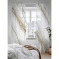 thumbnail image 3 of Sheer Curtains 96 inches Long, Abstract Art Vintage Gold White Marble Texture Light Filtering Sheer Window Curtains Rod Pocket Voile Drapes for Bedroom Living Room, 52"W x 96"L 2 Panels, 3 of 7