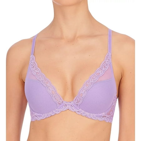 NATORI French Lilac Feathers Contour Plunge Bra  US 32DD  UK 32DD  NWOT