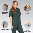 thumbnail image 4 of Women's Scrub Sets, Scrub Top and Pants Hunter Green,3X-Large), 4 of 7
