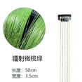 thumbnail image 1 of Zhuge 8 piezas de oropel para el cabello con clip, extensiones de cabello con clip de 20 pulgadas con purpurina resistente al calor, verde oliva, 1 of 2