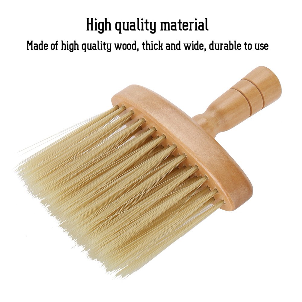 LYUMO Neck Face Duster Brush Salon Hair Cleaning Wooden Sweep Brush