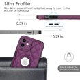 thumbnail image 5 of Compatible WIth iPhone 12 Phone Case with Logo Window,Trendy Diamond-checkered Pattern PU Leather Soft TPU Ultra Slim Anti-fall Shockproof Protective Back Cover Phone Case,Deeppurple, 5 of 7