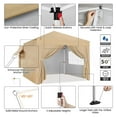 thumbnail image 4 of WDZS 10x10 Pop Up Canopy with 4 Removable Sidewalls, Portable Enclosed Instant Tent, Waterproof Outdoor Tent, Beach Sun Shelter with 4 Sandbags, 12 Stakes & 4 Ropes, Khaki, 4 of 9