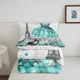 thumbnail image 5 of Fashion Woman Dress Bedding Sets Modern Comforter Set Twin Eiffel Tower Bedding Comforter Sets Teal Dress Perfume Print Down Comforter Romantic Makeup Themed Duvet Sets, 5 of 7
