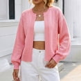 thumbnail image 2 of WRKEKC Cardigan Sweaters for Women Solid Color Long Sleeve V-Neck Button Front Loose Fit Knit Cardigan with Pockets, 2 of 6