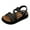 Black, variant on BOBOGOJP Girls Summer Shoes Cork Footbed Sandals with Adjustable Buckle Casual Slides Open Toes Flat White for Size 10.5