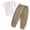 Brown, variant on UngA Toddler Baby Boy 2 Piece Spring Outfit Cotton Linen Casual Henley T-Shirt Pants Set Kids Summer Short Sleeve Tops Plain Clothes (Yellow,4-5 Years)