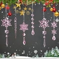 thumbnail image 4 of Adornos navideños con forma de copos de nieve de acrílico rosa OuMuaMua, 32 unidades, 4 of 7