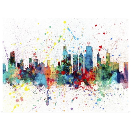 Great BIG Canvas | Rolled Michael Tompsett Poster Print entitled Chicago Illinois Skyline