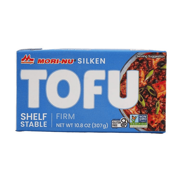 4 pack) Mori-Nu Silken Tofu Firm Blue 10.8oz/(307g), Block Form