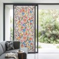 thumbnail image 3 of Boho Pink Flowers Window Privacy Film, Colorful Floral Spring Vintage Botanical Static Cling UV Sun Blocking Heat Control Window Tint Day and Night, Non-Adhesive One Way Privacy Cover 35.4''x78.7'', 3 of 7