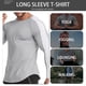 thumbnail image 2 of Camiseta de manga larga para hombre, cuello redondo, empalme, camisetas deportivas de talla grande p Abanopi Camiseta de los hombres, 2 of 7