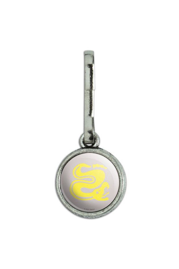 Hidden Temple Silver Snakes Antiqued Charm Clothes Purse Suitcase Backpack Zipper Pull Aid