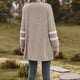 thumbnail image 3 of Women Sweater Coat Open Front Long Sleeve Soft Comfortable Casual Midi Long Knitwear Coat for Daily Wear Khaki M, 3 of 9