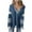 Navy, variant on HAiming Color Block Pullover Tops Casual V Neck Lapel Collar Long Sleeve Shirt Fall Winter Trendy Clothes