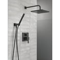 thumbnail image 3 of Delta Faucet Modern Raincan 2-Setting Square Shower System Including Rain Shower Head and Handheld Spray Black, Rainfall Shower System Brushed Black, Shower Valve Trim Kit, Matte Black 342701-BL, 3 of 5