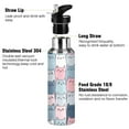 thumbnail image 3 of Insulated Stainless Steel Sports Water Bottle With Straw and Handle,Cute Style Ideal for Outdoor Use 1000 ml Simple Sketch Of A Cat, 3 of 7