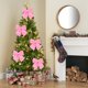 thumbnail image 1 of Juego de 2 lazos de terciopelo para la punta del árbol de Navidad | Blanco, rojo, amarillo, verde y rosa | Lazos para envolver regalos festivos para interiores y exteriores, para árboles, coronas,, 1 of 7