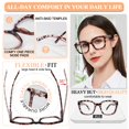 thumbnail image 5 of MARE AZZURO Large Square Reading Glasses +3.00 Women Oversized Readers 1.0 1.25 1.5 1.75 2.0 2.25 2.5 2.75 3.0 3.5 4.0 5.0 6.0 (Leopard, 3.00), 5 of 8