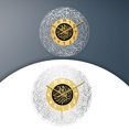 thumbnail image 1 of Xingzhi Round 12 inch Islamic Calligraphy Wall Clock Muslim Eid Silver and gold, 1 of 1