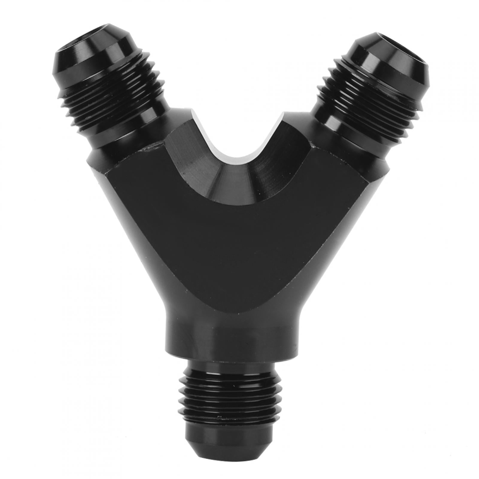 3-Way Fitting,Aluminum Alloy 3-Way Fitting Adapter Y Type AN6 6AN Male to 2X AN6 6AN Male Black