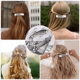 thumbnail image 3 of VONKY 2x Stylish Hair Barrettes Versatile Styling Made With Alloy Easy To Wear Small Rectangular Hair Pin Silver, 3 of 6