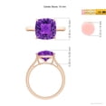thumbnail image 4 of ANGARA Natural Claw-Set Cushion 3.5 ct Amethyst Solitaire Cocktail Ring in 14K Rose Gold for Women (Size-10mm) | February Birthstone, Anniversary, Jewelry Gift for Women | Natural Amethyst Ring, 4 of 8