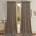 thumbnail image 2 of StangH Taupe Velvet Curtains 96 inches Long, Luxury Back Tab Thermal Insulated Room Darkening Window Drapes for Sliding Glass Door/Bedroom, W52 x L96, 2 Panels, 2 of 7