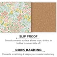thumbnail image 6 of GZHJMY Square Drink Coasters 2 Pcs Floral Colorful Pattern on White Absorbent Ceramic Coffee Coasters for Drinks with Cork Base Housewarming Gift for Home Decor, 6 of 6