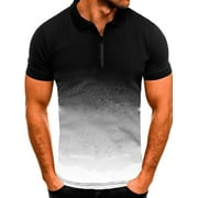 Colisha Slim Fit Polo Shirts for Men Stretch Breathable Sweat Wicking Short Sleeve Fitted Zipper Collared T Shirt Tops Blouses