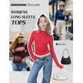 thumbnail image 3 of Ekouaer Turtleneck Shirt Women Long Sleeve Mock Neck Slim Fit Tops Thermal Base Layer Soft Lightweight Stretch Undershirts, 3 of 5